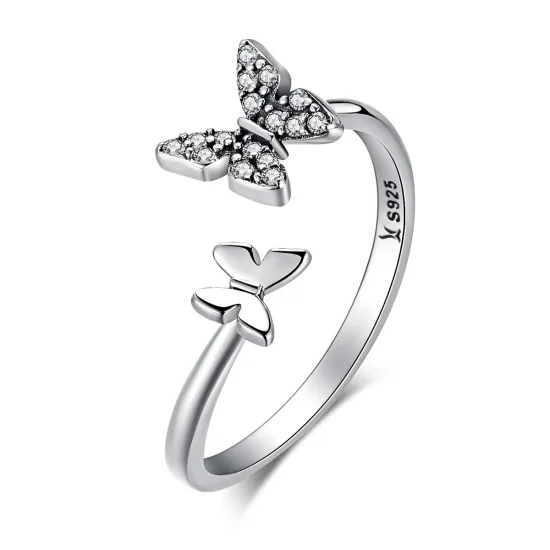 (image for) Pandora Style Silver Butterfly Dance Ring - SCR087