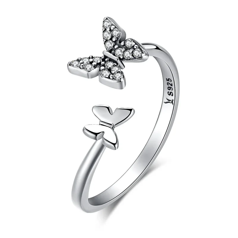 (image for) Pandora Style Silver Butterfly Dance Ring - SCR087