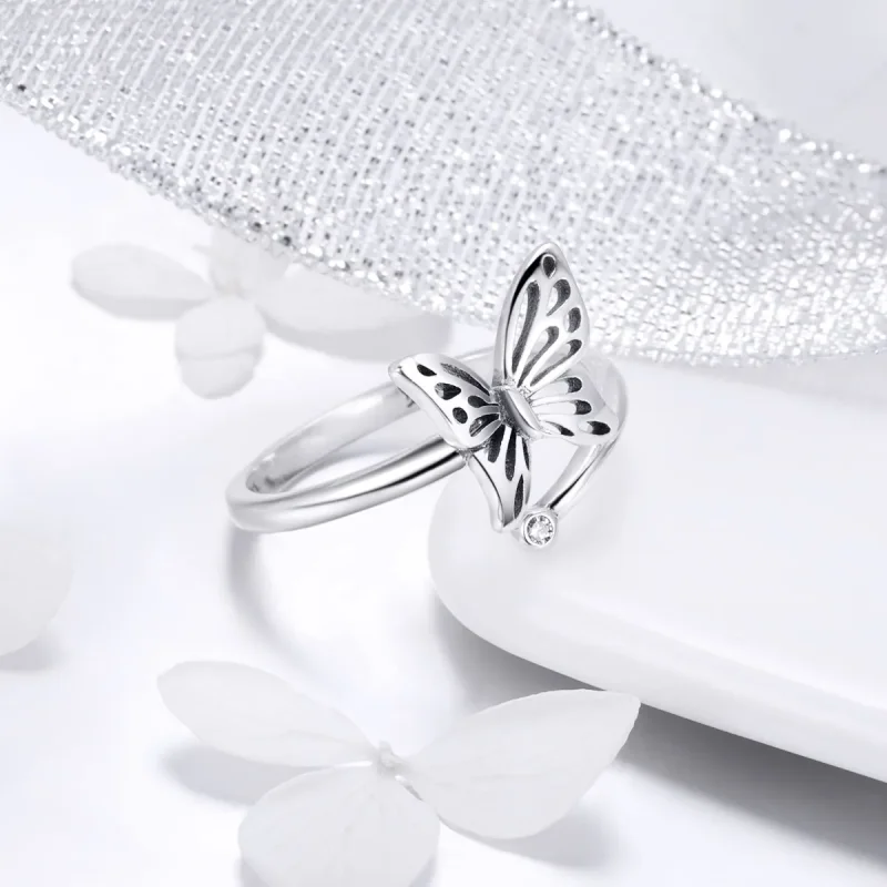 (image for) Pandora Style Silver Butterfly Dream Ring - SCR448 - View 4