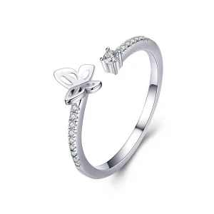 (image for) Pandora Style Silver Butterfly Open Ring - SCR550