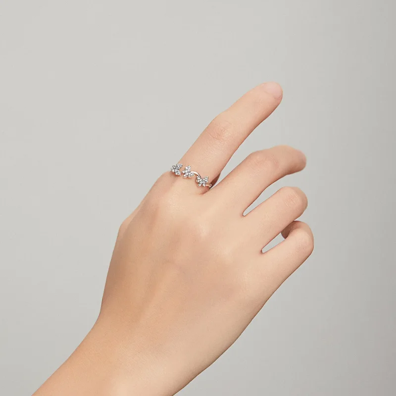 (image for) Pandora Style Silver Butterfly Open Ring - SCR704 - View 7