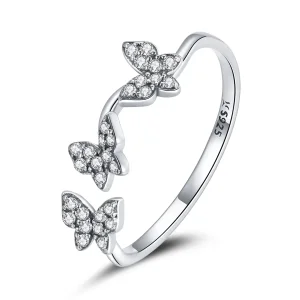 (image for) Pandora Style Silver Butterfly Open Ring - SCR704
