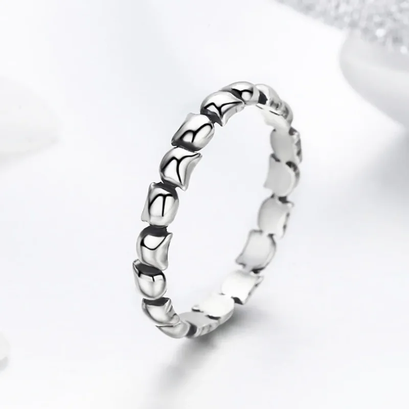 (image for) Pandora Style Silver Cat Love Ring - SCR047 - View 3