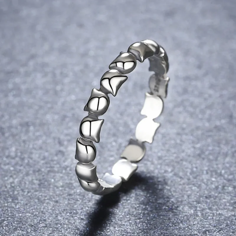 (image for) Pandora Style Silver Cat Love Ring - SCR047 - View 4