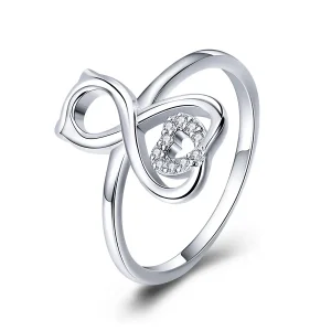 (image for) Pandora Style Silver Cat Love Ring - SCR417