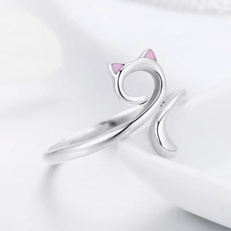 (image for) Pandora Style Silver Cats In Love Ring - SCR341 - View 6