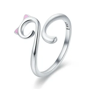 (image for) Pandora Style Silver Cats In Love Ring - SCR341
