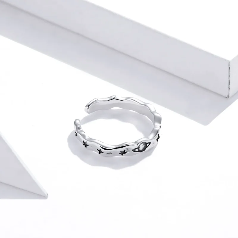 (image for) Pandora Style Silver Celestial Stars Open Ring - SCR678 - View 2