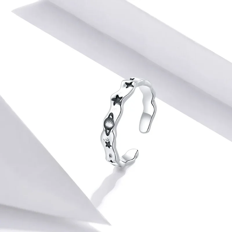 (image for) Pandora Style Silver Celestial Stars Open Ring - SCR678 - View 4