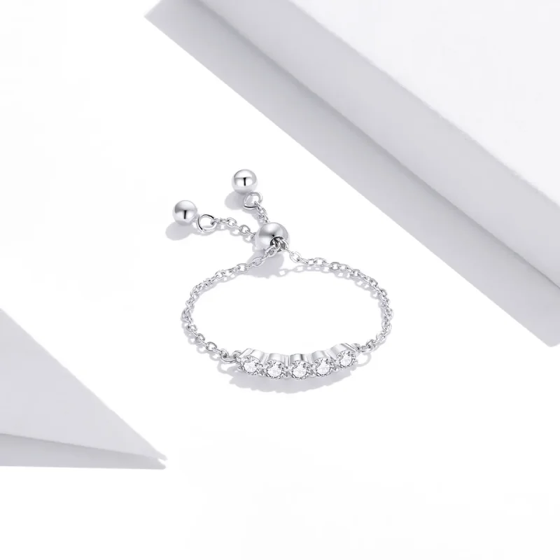 (image for) Pandora Style Silver Chain Open Ring - SCR699 - View 3