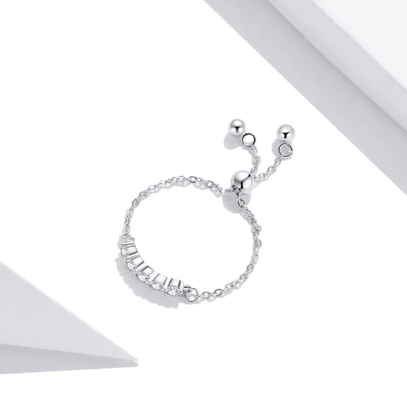 (image for) Pandora Style Silver Chain Open Ring - SCR699 - View 4