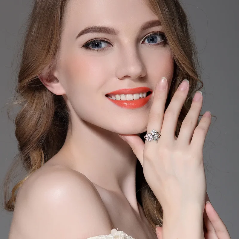 (image for) Pandora Style Silver Cherry Blossom Ring - SCR004 - View 3