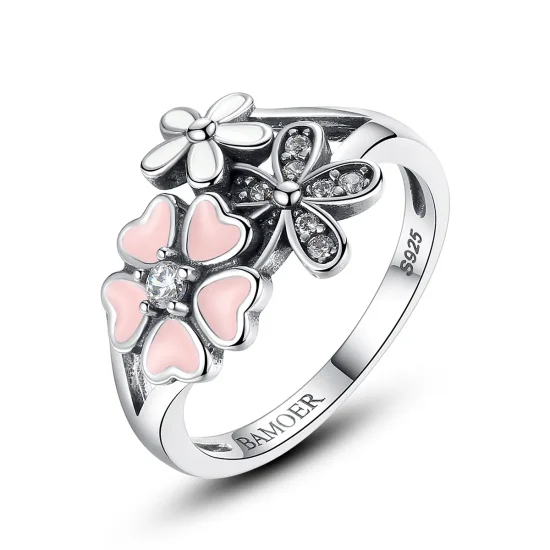 (image for) Pandora Style Silver Cherry Blossom Ring - SCR004