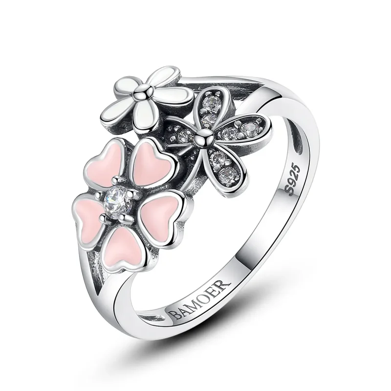 (image for) Pandora Style Silver Cherry Blossom Ring - SCR004