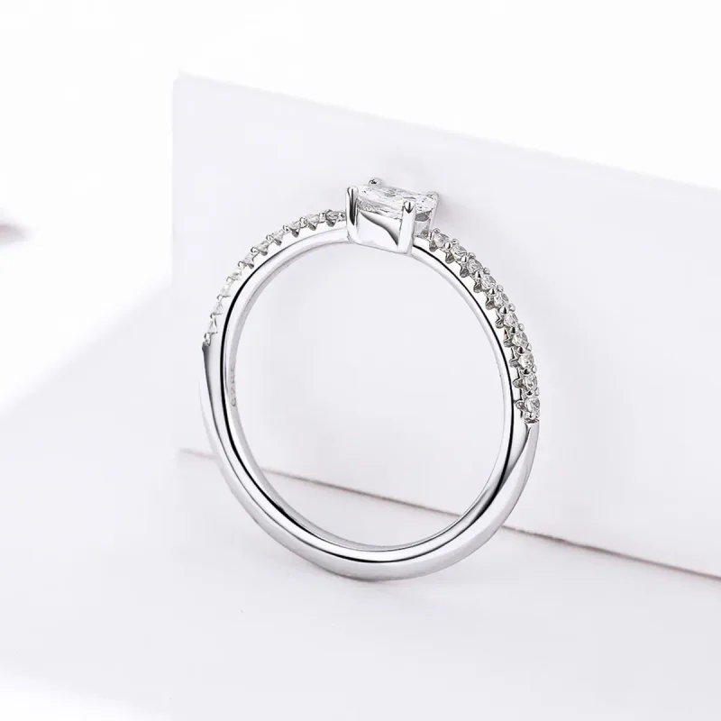 (image for) Pandora Style Silver Clear Stone Ring - SCR524 - View 3