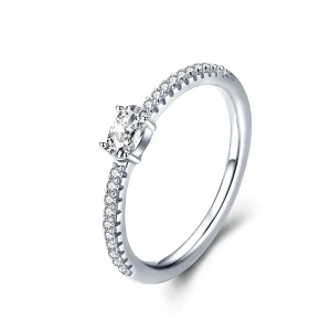 (image for) Pandora Style Silver Clear Stone Ring - SCR524