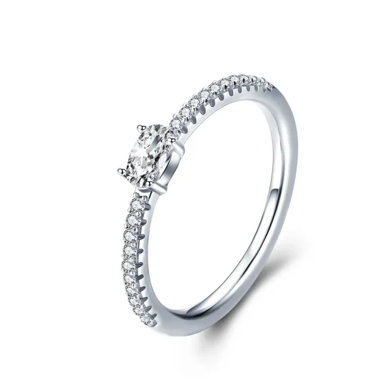 (image for) Pandora Style Silver Clear Stone Ring - SCR524