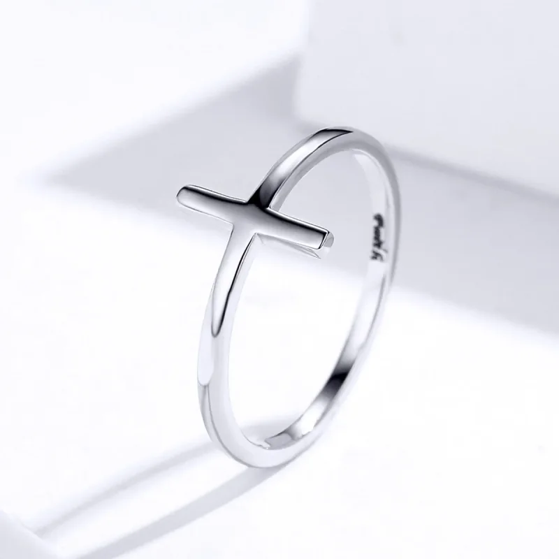 (image for) Pandora Style Silver Cross Ring - SCR562 - View 2