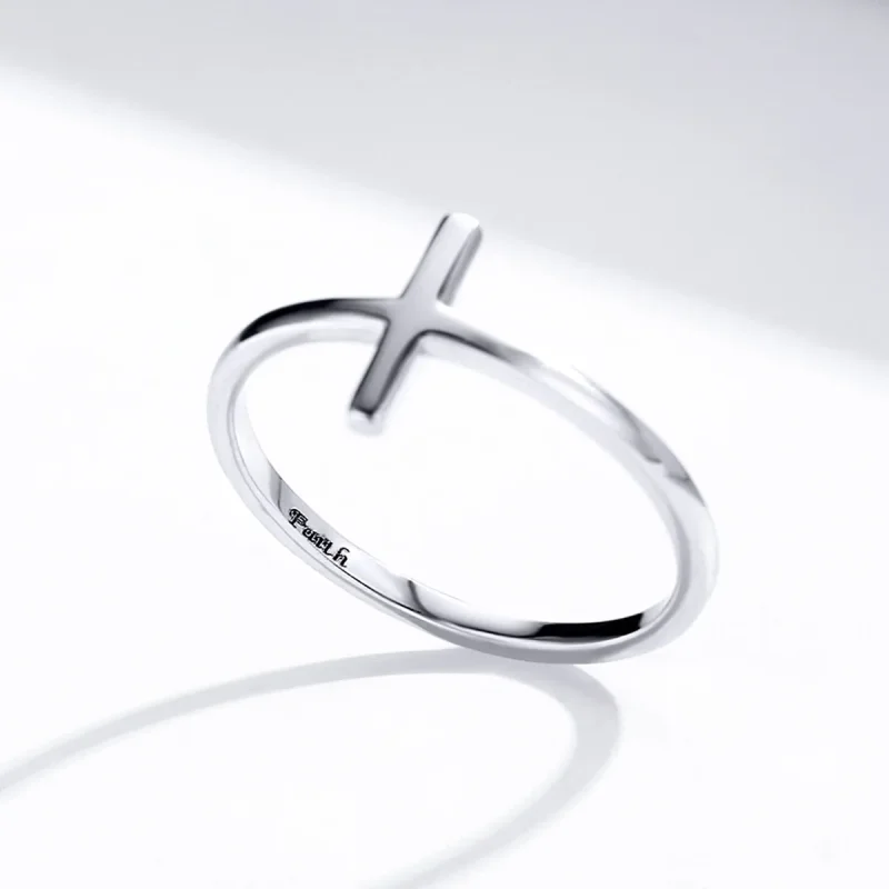 (image for) Pandora Style Silver Cross Ring - SCR562 - View 4