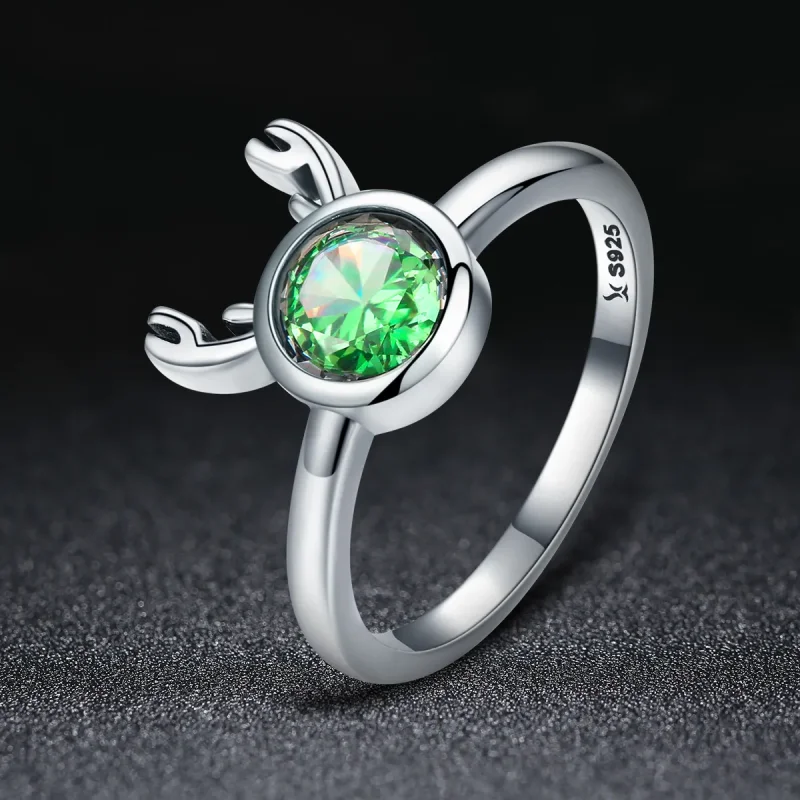 (image for) Pandora Style Silver Cute Antlers Ring - SCR244 - View 2