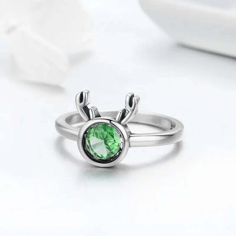 (image for) Pandora Style Silver Cute Antlers Ring - SCR244 - View 4