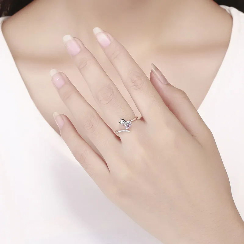 (image for) Pandora Style Silver Cute Cat Ring - SCR446 - View 5