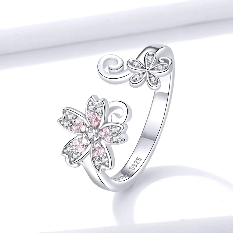 (image for) Pandora Style Silver Dazzling Daisy Open Ring - BSR086 - View 2