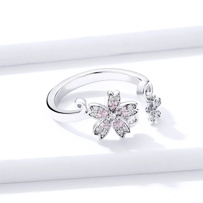 (image for) Pandora Style Silver Dazzling Daisy Open Ring - BSR086 - View 4