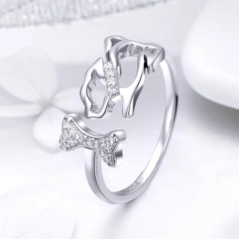 (image for) Pandora Style Silver Dog's Company Ring - SCR416 - View 2