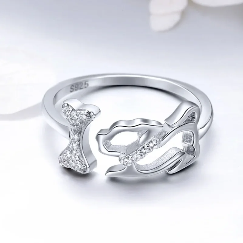 (image for) Pandora Style Silver Dog's Company Ring - SCR416 - View 3