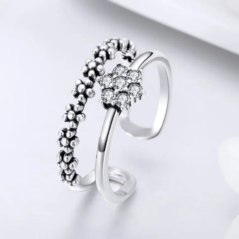 (image for) Pandora Style Silver Elegant Temperament Ring - SCR428 - View 3