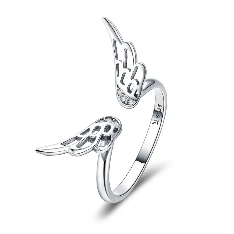 (image for) Pandora Style Silver Elf Wings Ring - SCR457