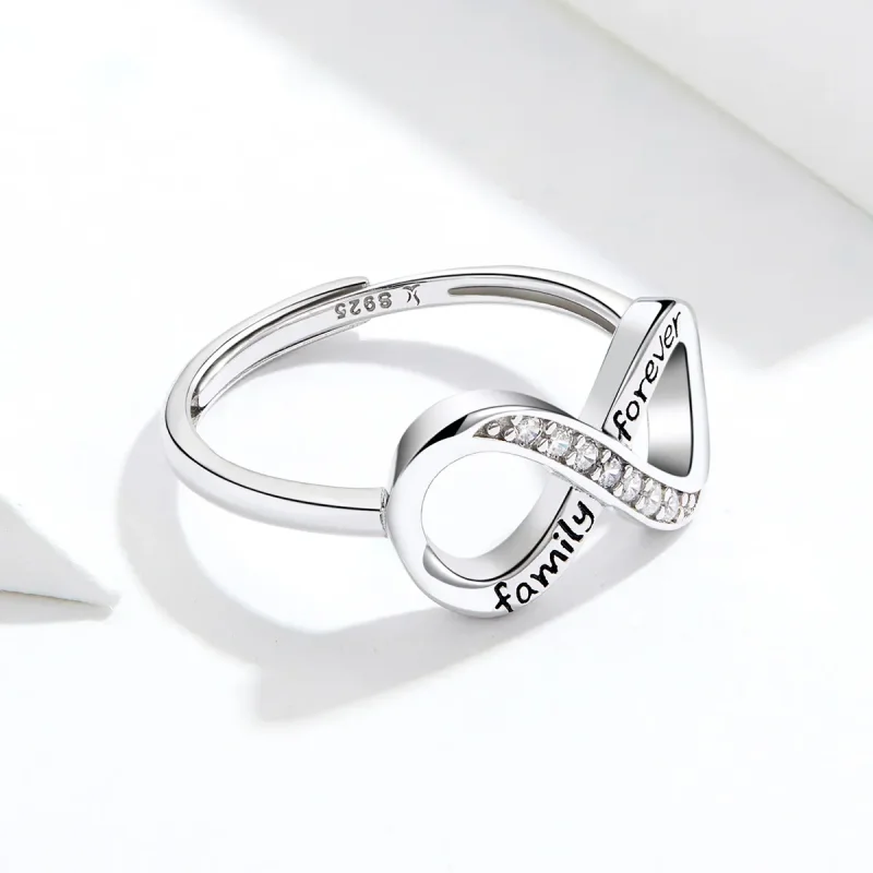 (image for) Pandora Style Silver Endless Love Open Ring - SCR579 - View 4