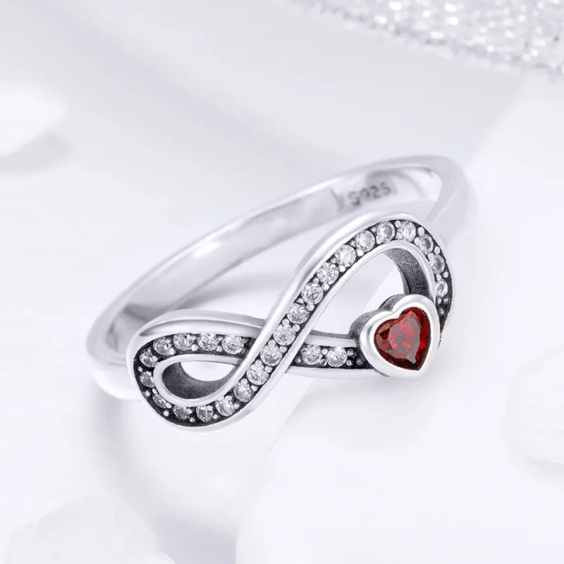 (image for) Pandora Style Silver Enduring Heart Ring - SCR415 - View 3