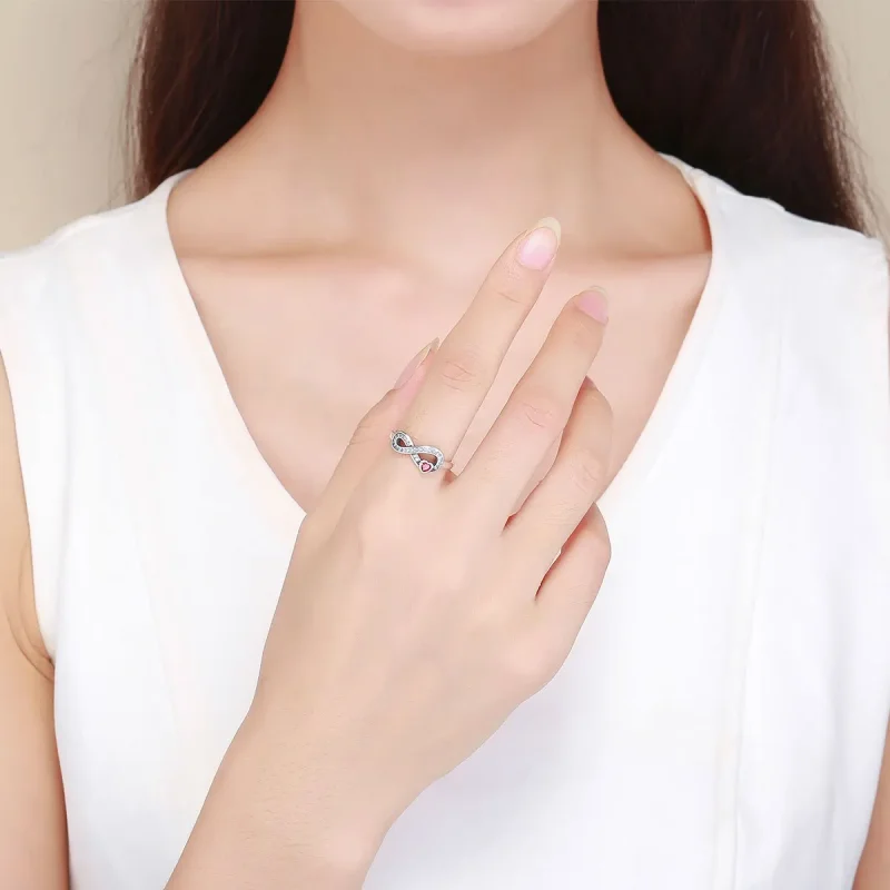 (image for) Pandora Style Silver Enduring Heart Ring - SCR415 - View 5