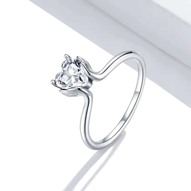 (image for) Pandora Style Silver Engagements Ring - SCR729 - View 2
