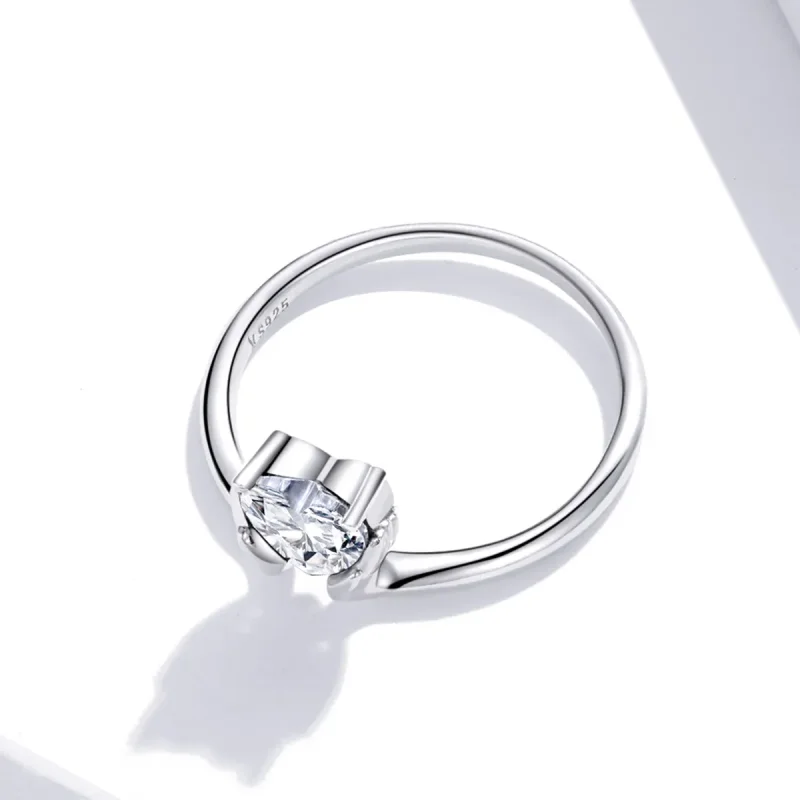 (image for) Pandora Style Silver Engagements Ring - SCR729 - View 3