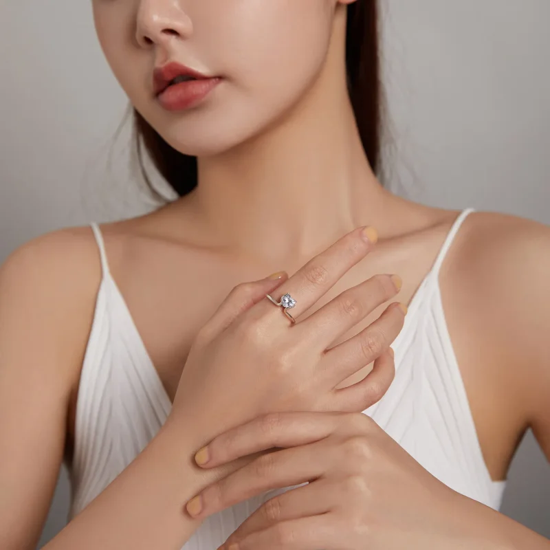 (image for) Pandora Style Silver Engagements Ring - SCR729 - View 5