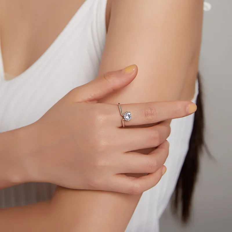 (image for) Pandora Style Silver Engagements Ring - SCR729 - View 8