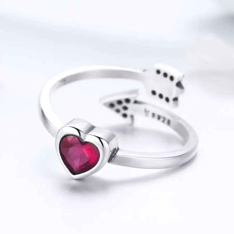 (image for) Pandora Style Silver Fall In Love Ring - SCR436 - View 3
