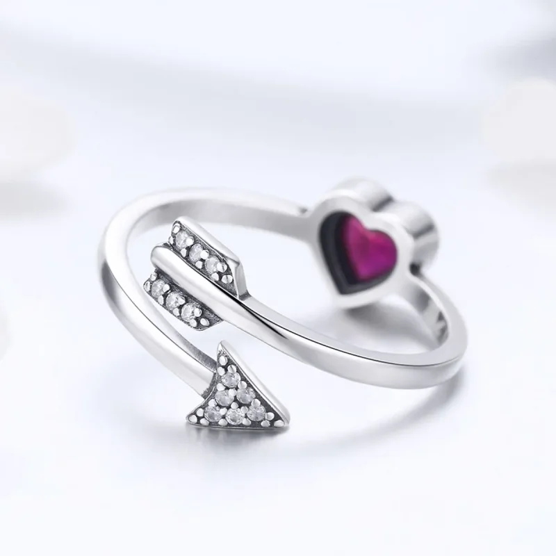 (image for) Pandora Style Silver Fall In Love Ring - SCR436 - View 4