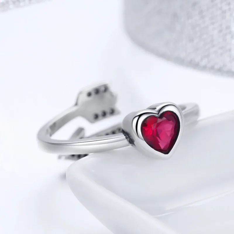 (image for) Pandora Style Silver Fall In Love Ring - SCR436 - View 5