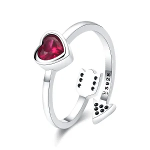 (image for) Pandora Style Silver Fall In Love Ring - SCR436
