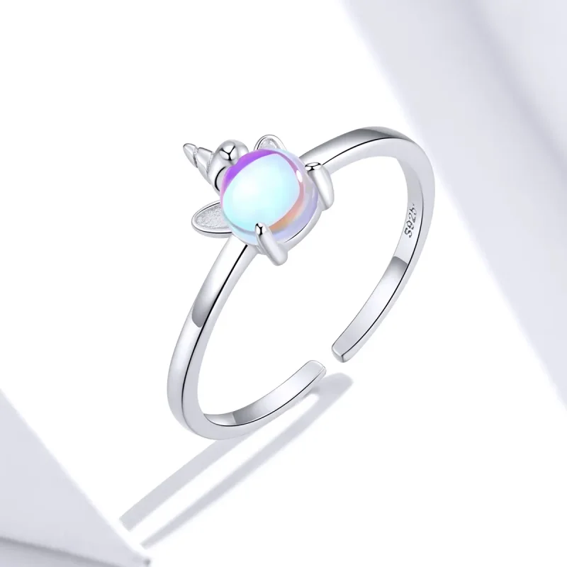 (image for) Pandora Style Silver Fancy Unicorn Open Ring - SCR642 - View 2
