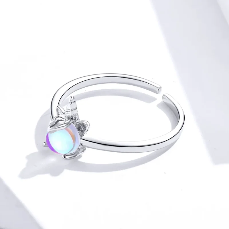 (image for) Pandora Style Silver Fancy Unicorn Open Ring - SCR642 - View 4