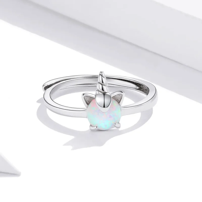 (image for) Pandora Style Silver Fantasy Unicorn Open Ring - SCR684 - View 3