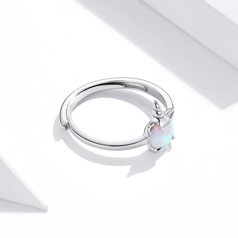 (image for) Pandora Style Silver Fantasy Unicorn Open Ring - SCR684 - View 4