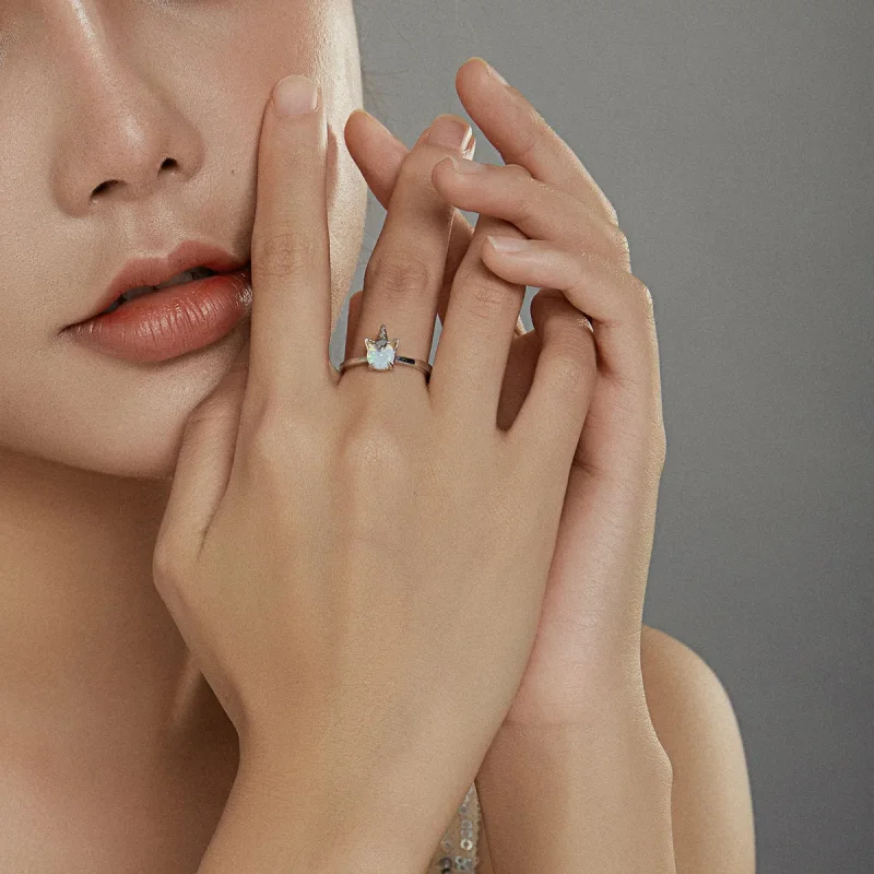 (image for) Pandora Style Silver Fantasy Unicorn Open Ring - SCR684 - View 6