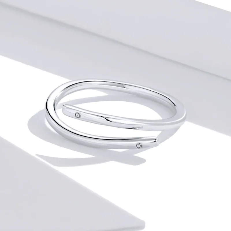 (image for) Pandora Style Silver Finger Heart Open Ring - SCR653 - View 3