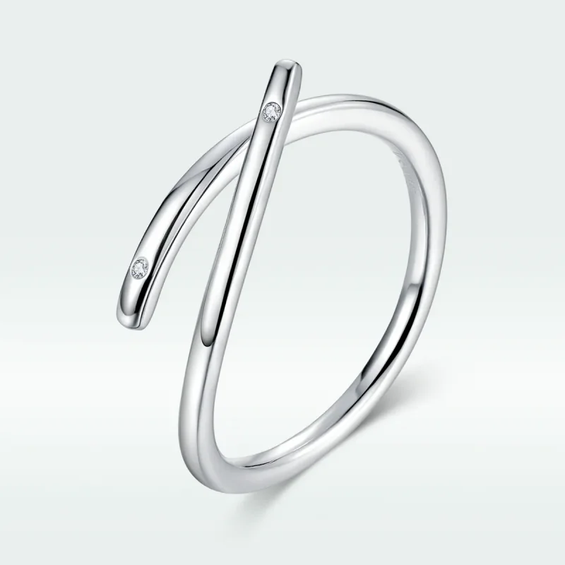 (image for) Pandora Style Silver Finger Heart Open Ring - SCR653 - View 5